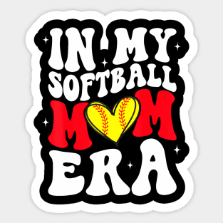 Mothers Day  In My Softball Mom Era  Softball Mama Sticker